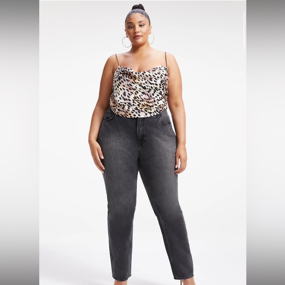 NWT Good American Satin Cowl Neck Cami Crop Top